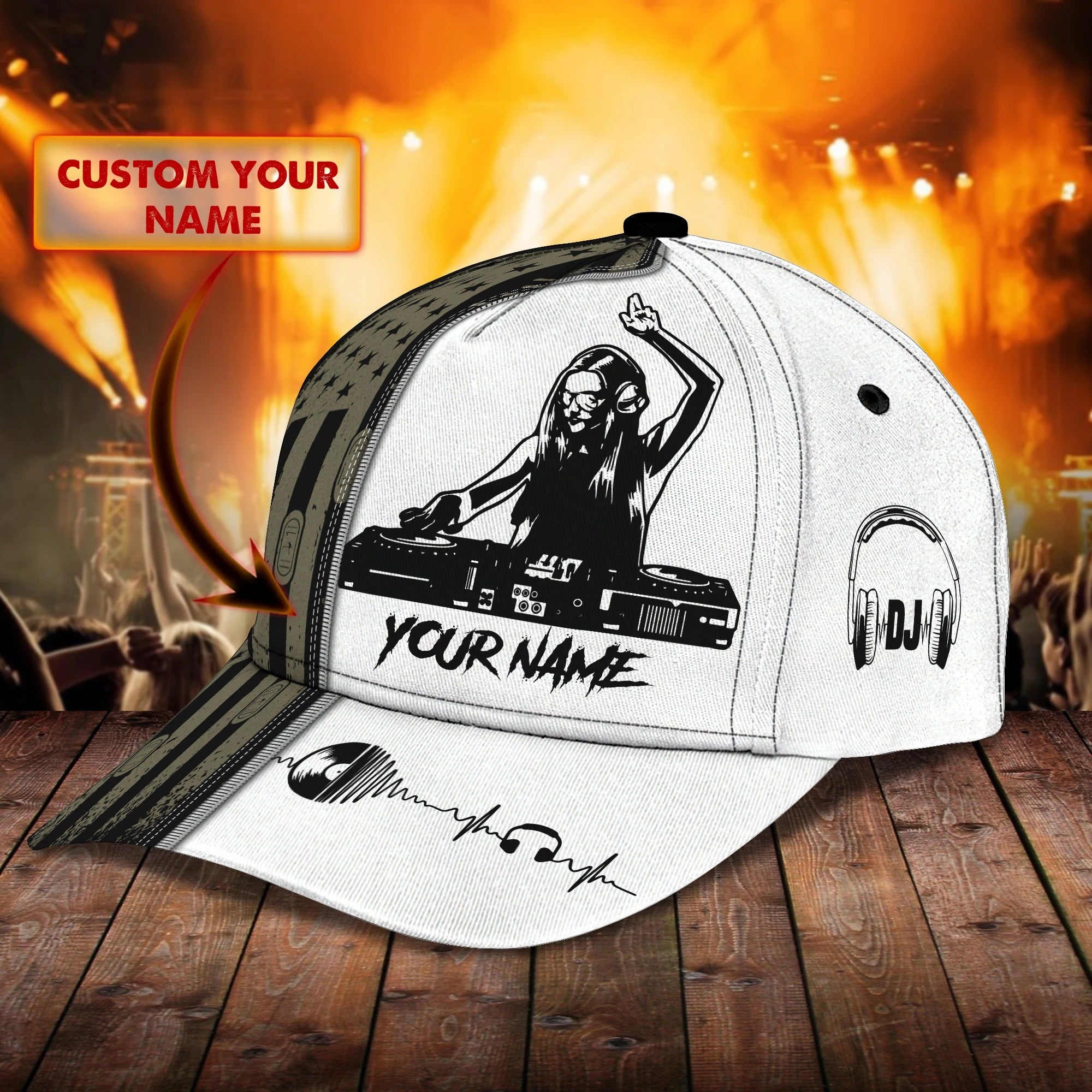 Personalized 3D Full Printed Dj Cap, Dj Hat, Disc Jockey Baseball Cap Hat, Classic Deejay Cap, Gift For A Dj Trucker Hats Custom Hats Gifts For Men & Women