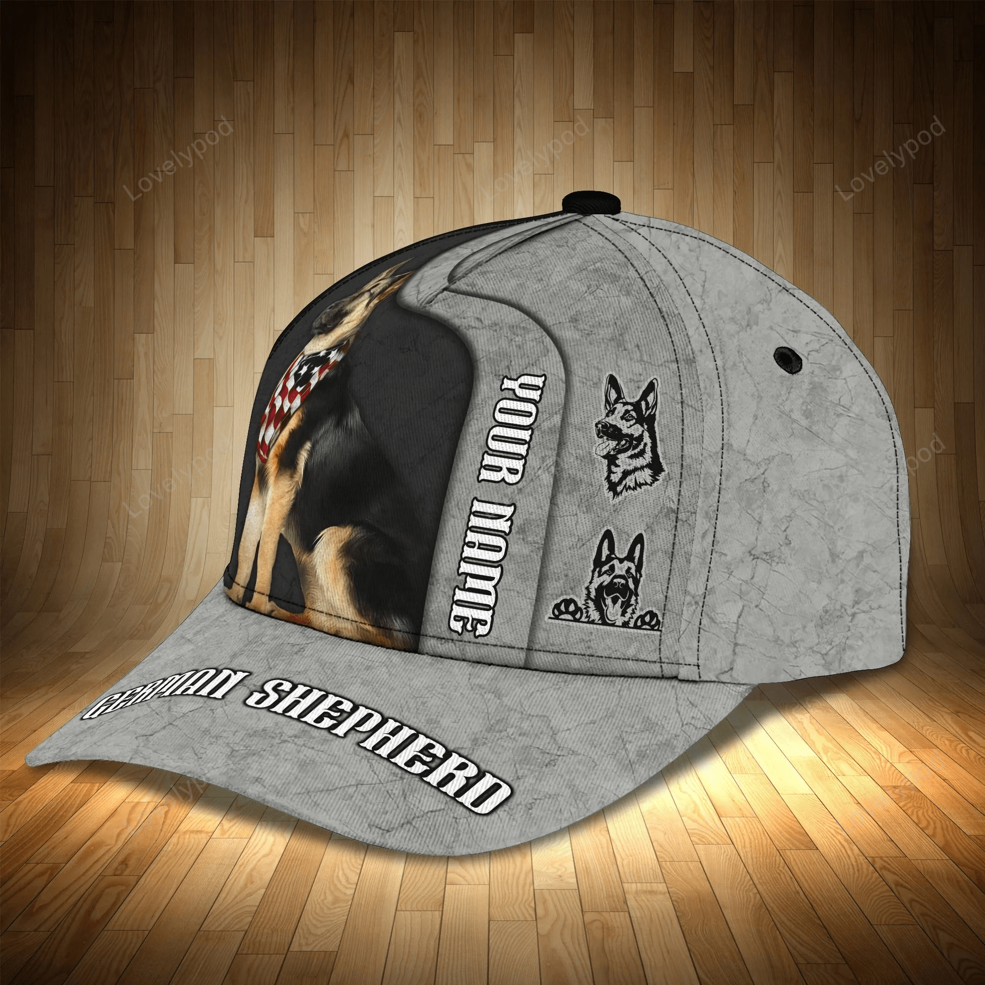 Personalized 3D Full Printing German Shepherd Dog Cap For Men And Woman, Dog Cap Hat, Gift For Dog Lover Trucker Hats Custom Hats Gifts For Men & Women