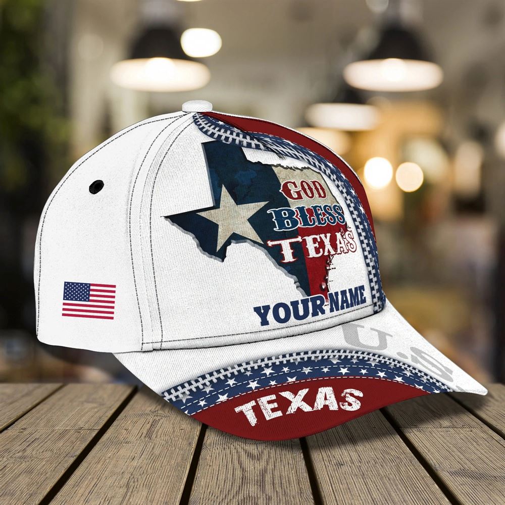 Personalized 3D Texas Cap - Baseball Cap God Bless Texas, Christian Jesus Hat Trucker Hats Custom Hats Gifts For Men & Women