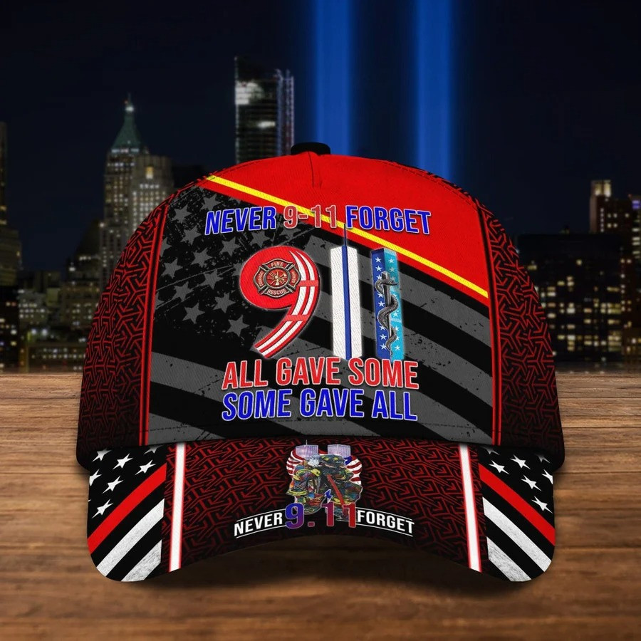 Personalized 9/11 Firefighter Baseball Cap - Never Forget - All Gave Some Gave All Hat Trucker Hats Custom Hats Gifts For Men & Women