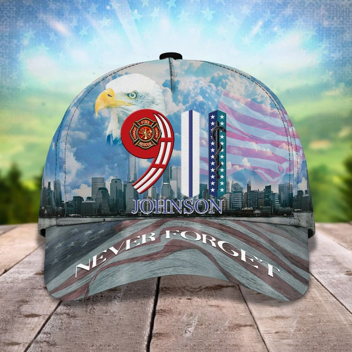 Personalized 9/11 Firefighter Baseball Cap - Never Forget - All Gave Some Gave All Hat Trucker Hats Custom Hats Gifts For Men & Women