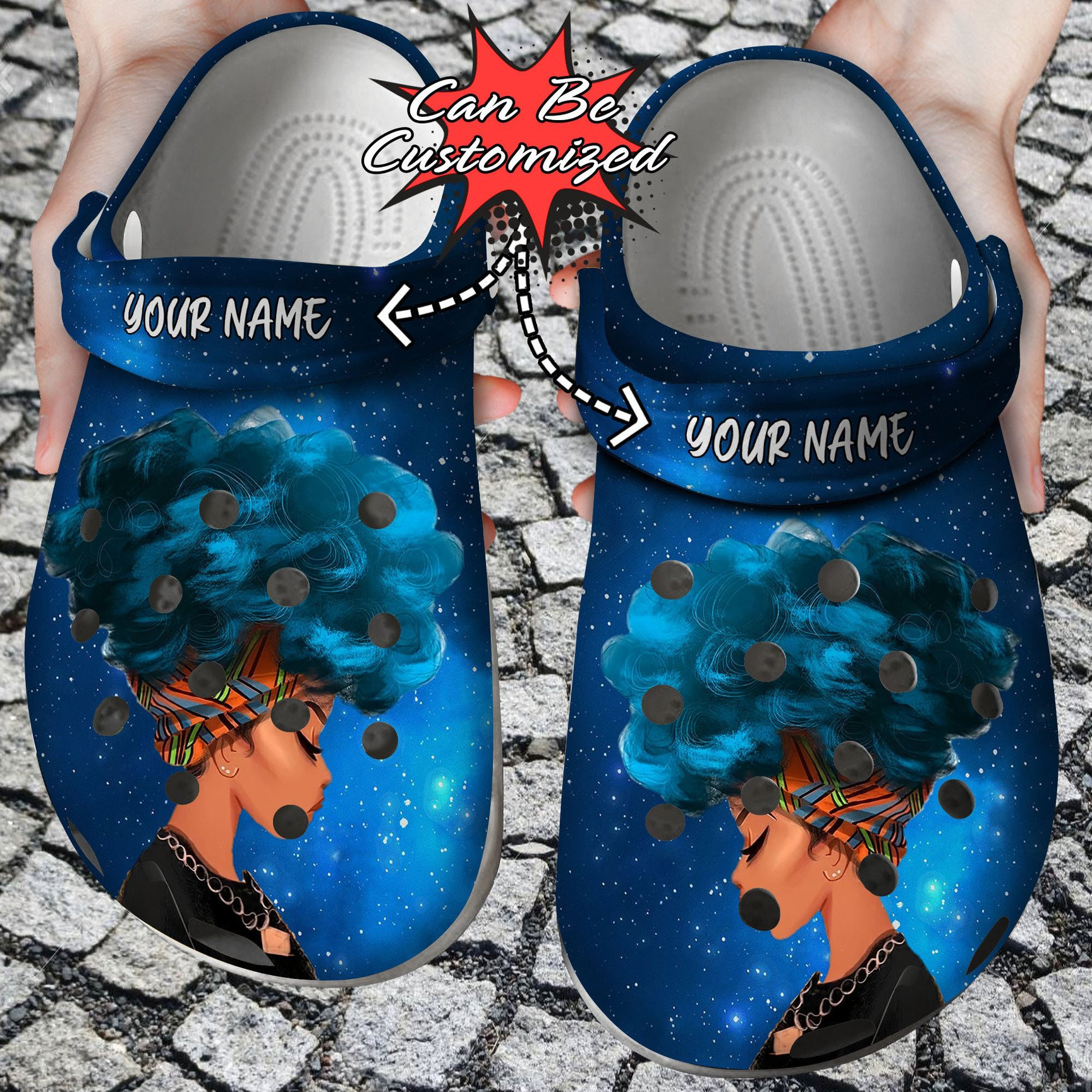 Personalized Afro Women Black Queen clog Shoes Custom