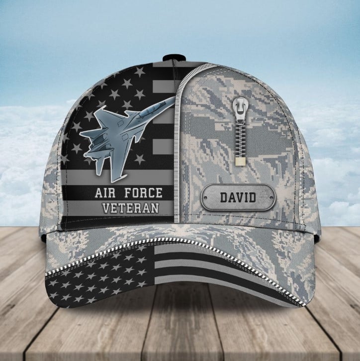 Personalized Air Force 4th of July Classic Cap for Dad, Husband Air Force Hat for Him Trucker Hats Custom Hats Gifts For Men & Women