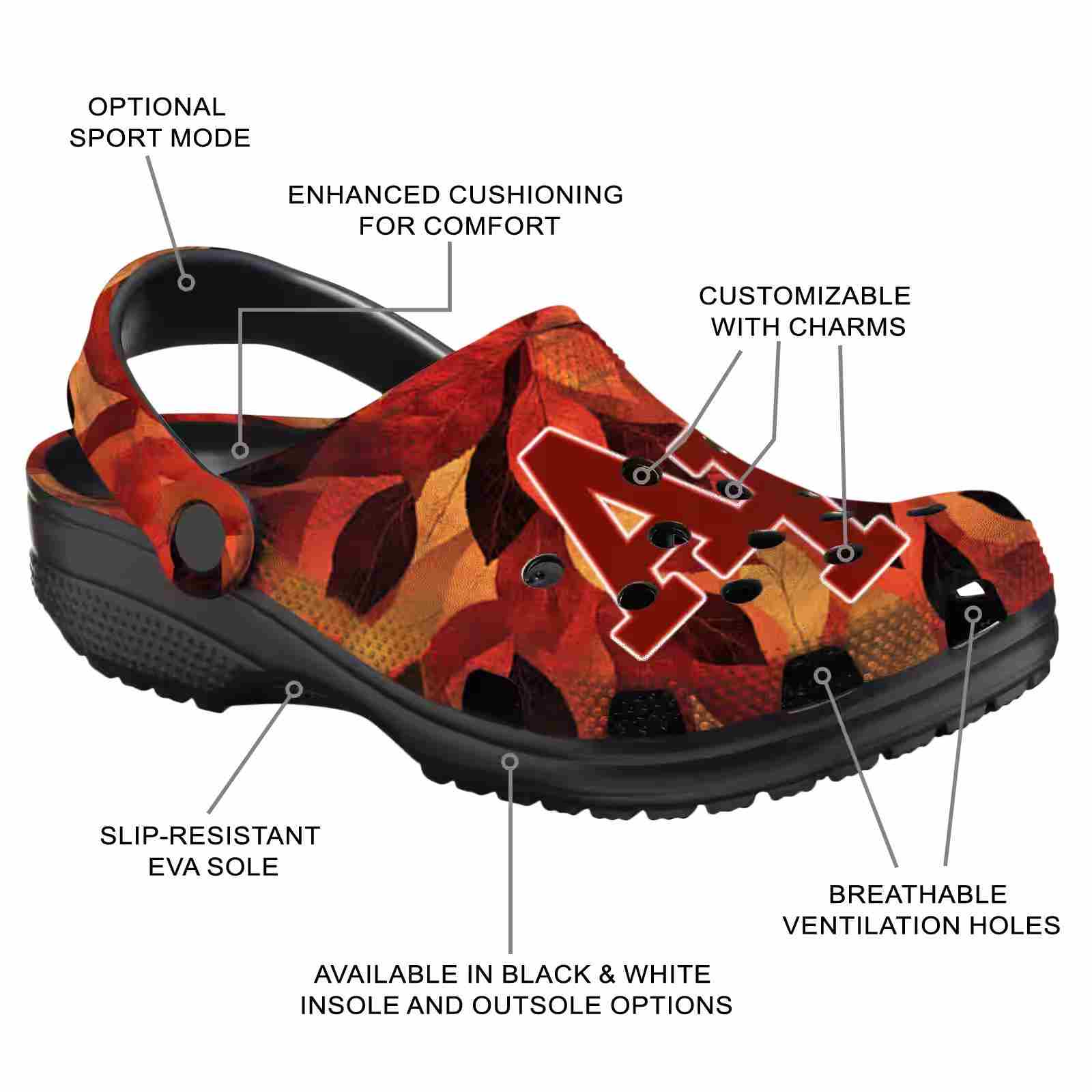 Personalized Air Force Falcons Autumn Leaves ClogTVC1801758 - Image 5