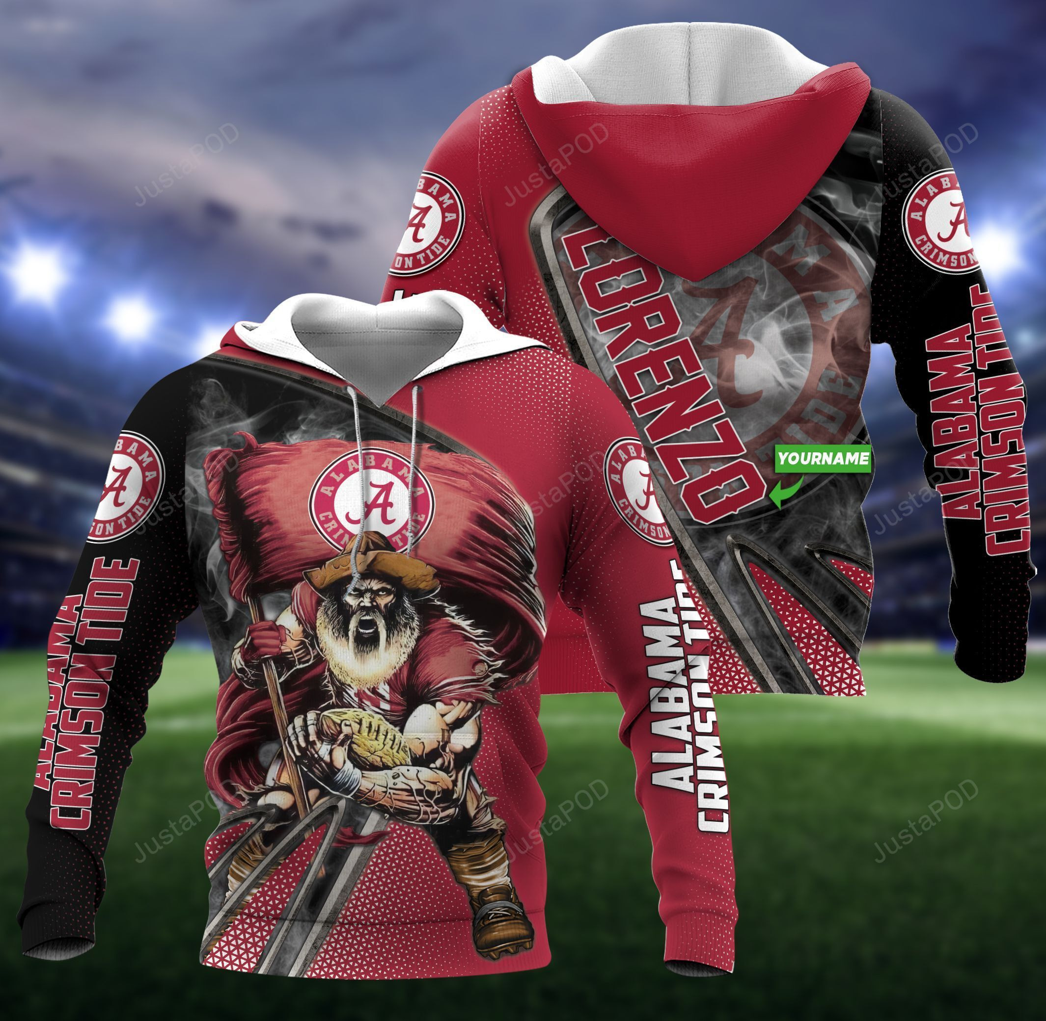 Personalized Alabama Crimson Tide 3D All Over Print Hoodie, Zip Hoodie