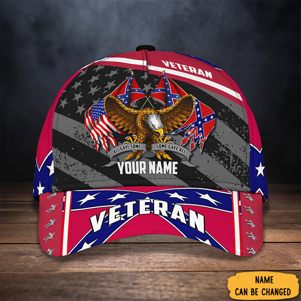 Personalized American Civil War Eagle Veteran Hat Mens Patriotic Hats Gifts For Veterans Dad Trucker Hats Custom Hats Gifts For Men & Women
