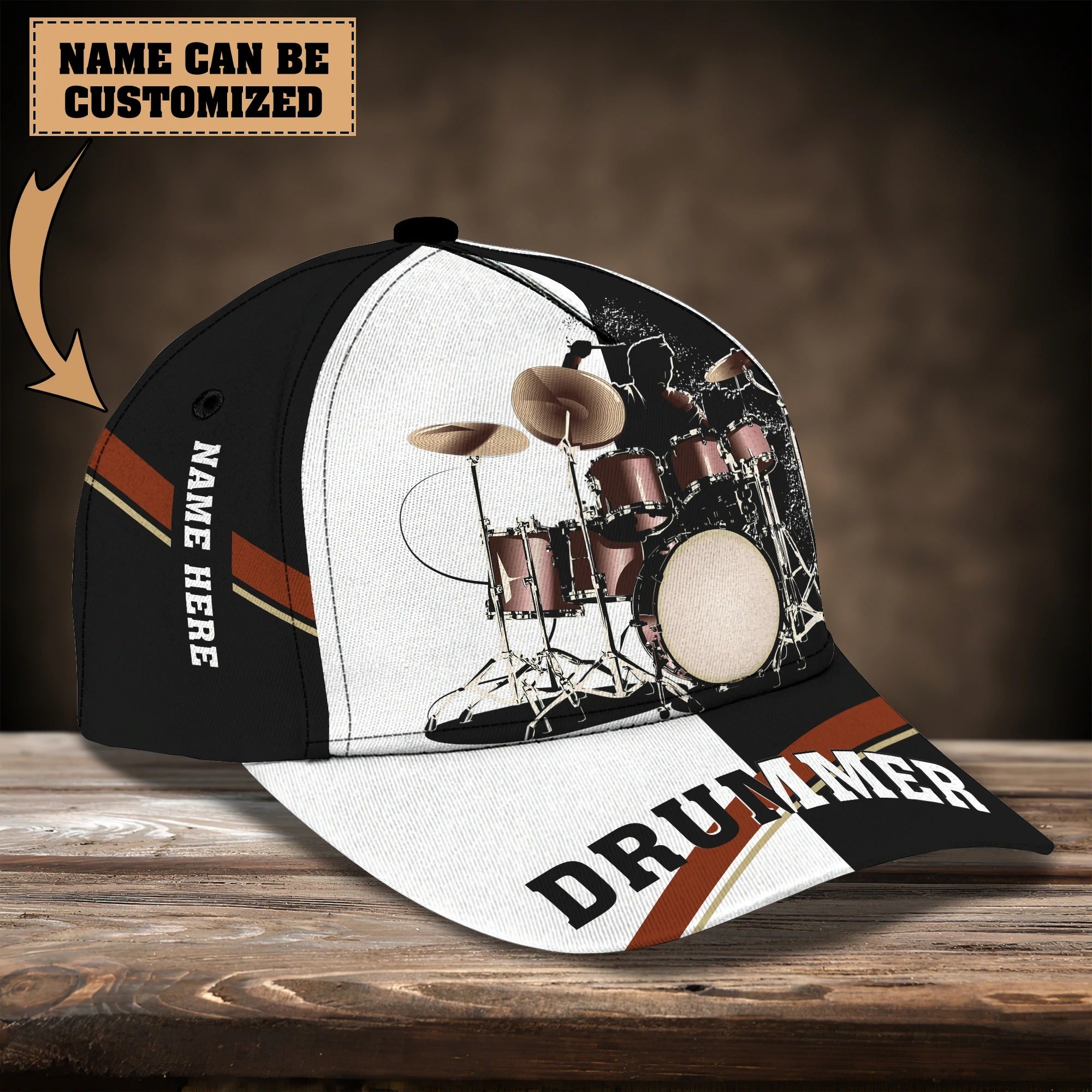 Personalized American Drummer Cap, 3D All Over Print Drum Cap Hat In Usa Flag, Gift To Drum Lover Drummer Gift Trucker Hats Custom Hats Gifts For Men & Women