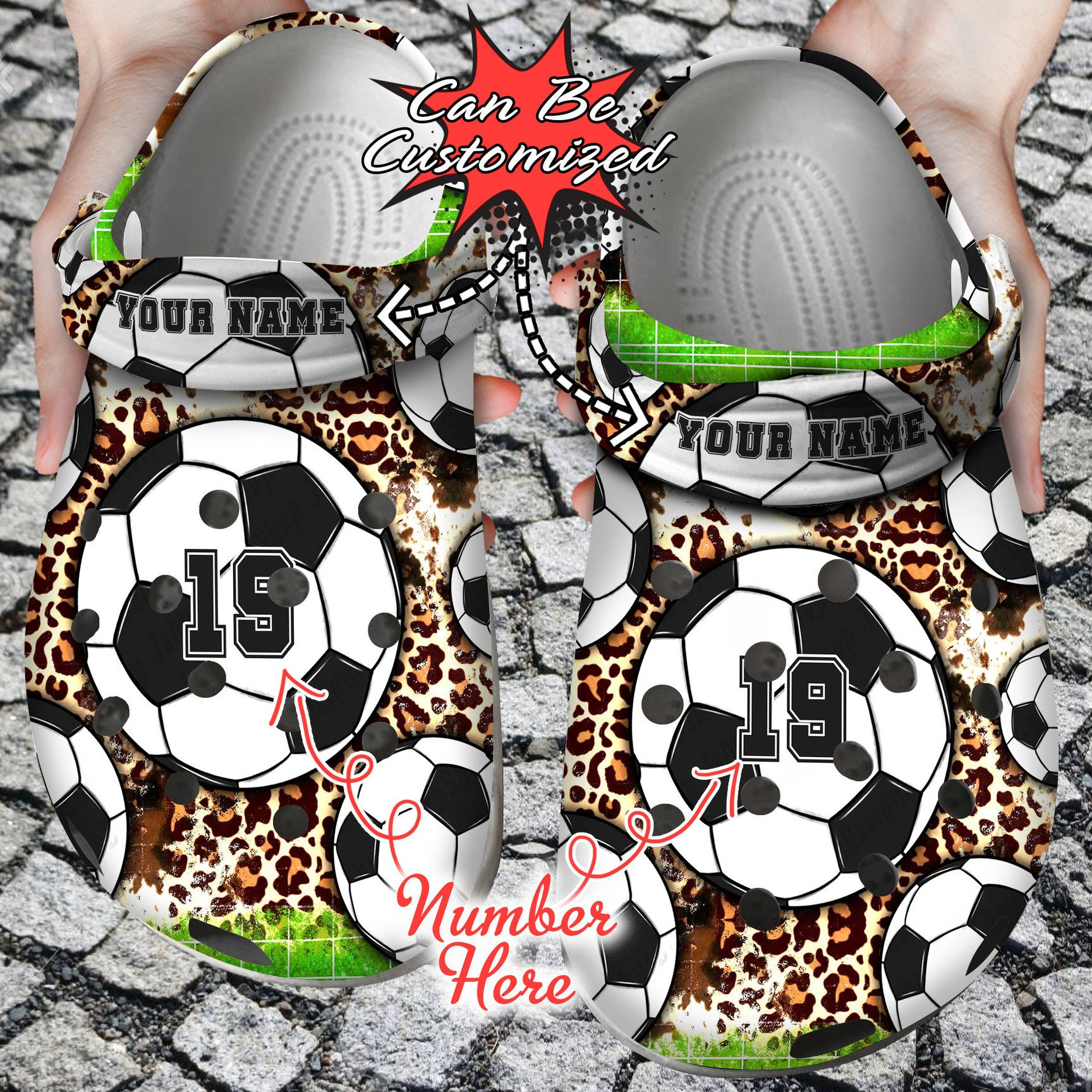 Personalized American Leopard Soccer clog Shoes Sport