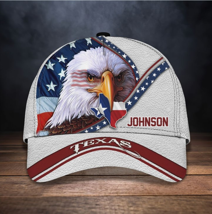 Personalized American Texas Flag with Eagle 3D Baseball Cap for Texas Human, Texas Flag Hat Trucker Hats Custom Hats Gifts For Men & Women