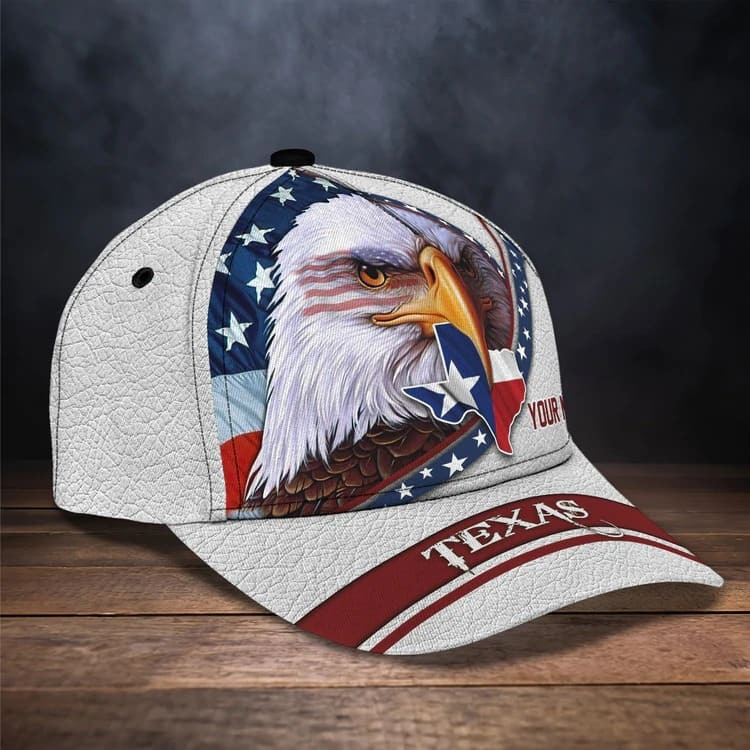 Personalized American Texas Flag with Eagle 3D Baseball Cap for Texas Human, Texas Flag Hat Trucker Hats Custom Hats Gifts For Men & Women
