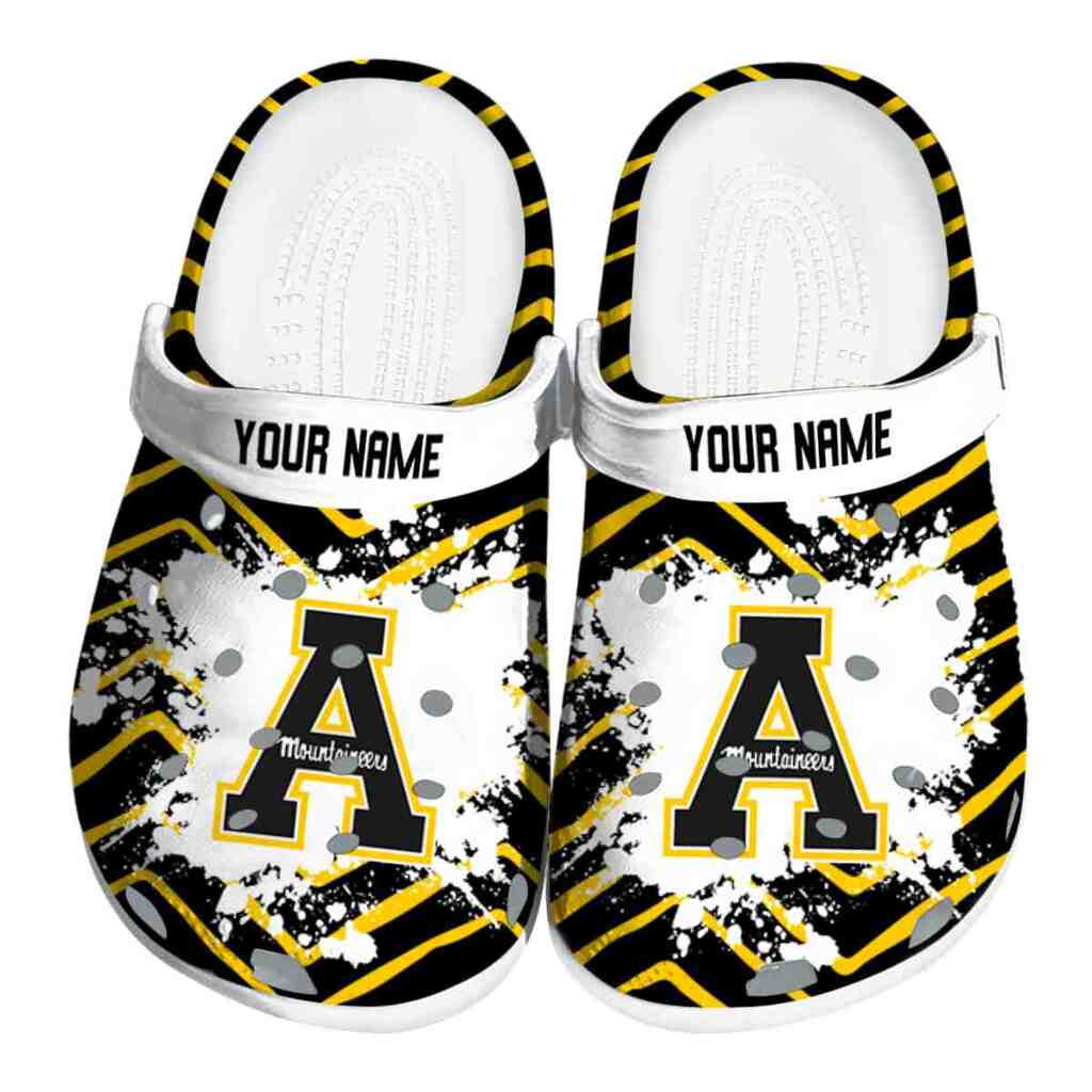 Personalized Appalachian State Mountaineers Zigzag Paint Burst ClogTVC1801777