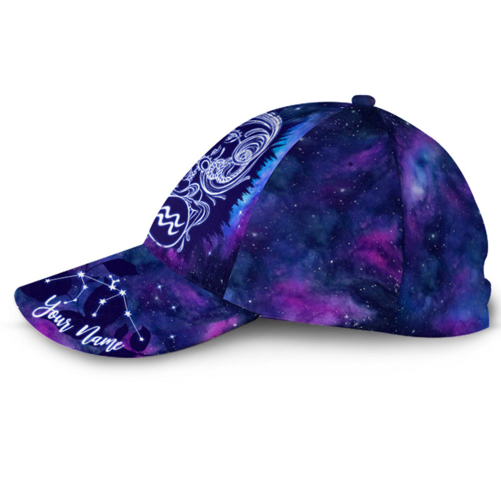 Personalized Aquarius Girl is mysterious Hat Classic Cap Trucker Hats Custom Hats Gifts For Men & Women