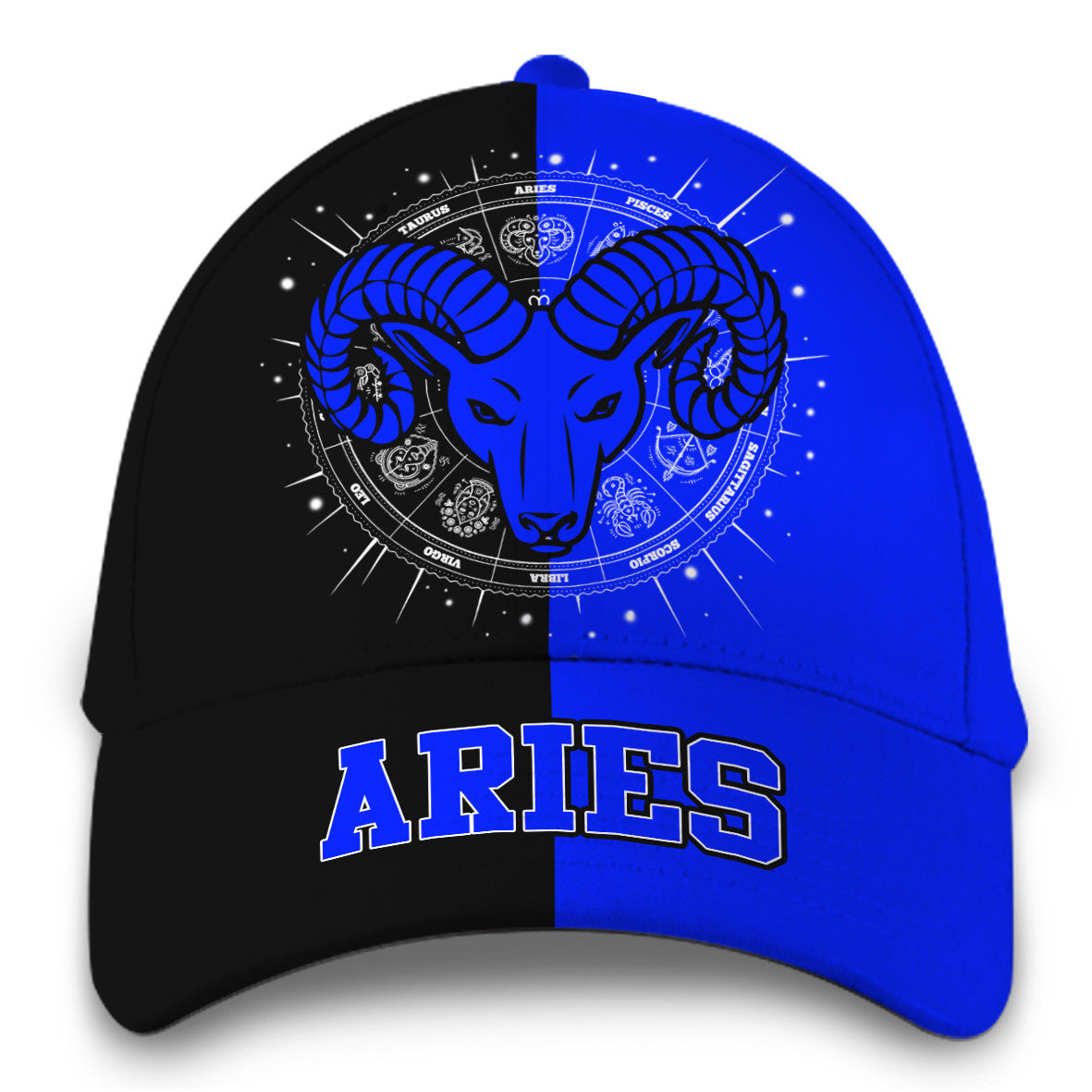 Personalized Aries Blue Zodiac Hat Classic Cap Trucker Hats Custom Hats Gifts For Men & Women