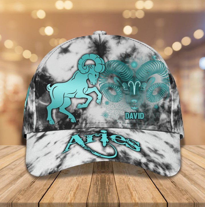 Personalized Aries Zodiac Classic Cap for Men, Women, Aries Human Birthday's Gift Trucker Hats Custom Hats Gifts For Men & Women