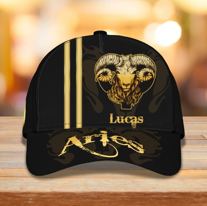 Personalized Aries Zodiac Classic Cap for Men, Women, Aries Human Birthday's Gift Trucker Hats Custom Hats Gifts For Men & Women