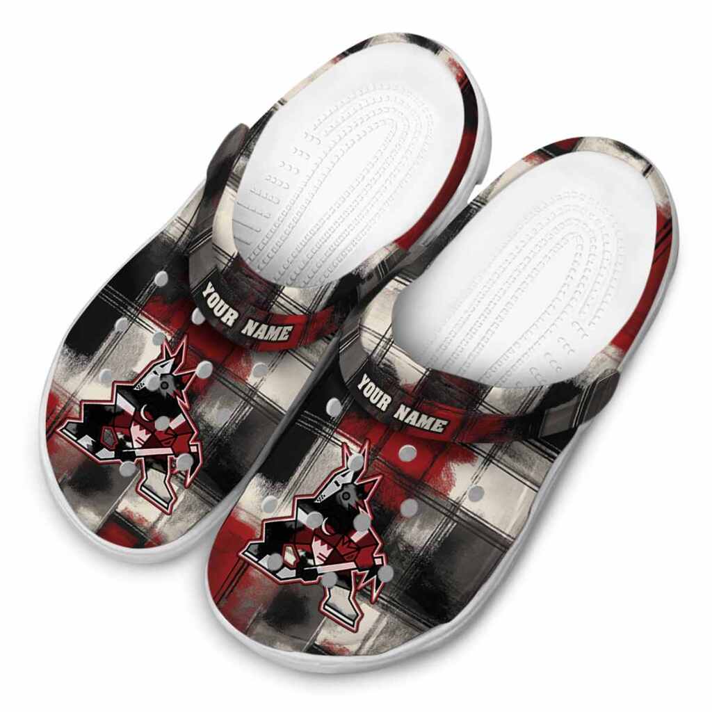 Personalized Arizona Coyotes Plaid Fusion ClogTVC1801876 - Image 4