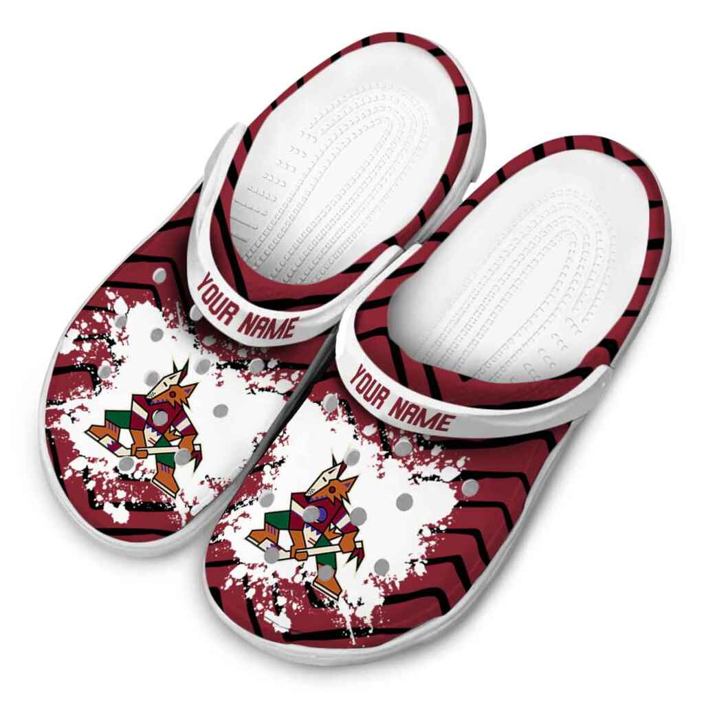 Personalized Arizona Coyotes Zigzag Paint Burst ClogTVC1801877 - Image 4