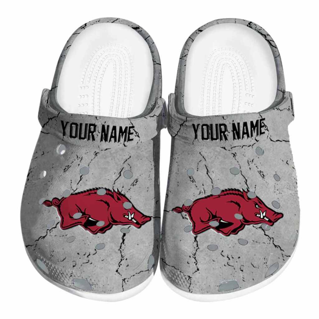 Personalized Arkansas Razorbacks Cracked Texture ClogTVC1801976