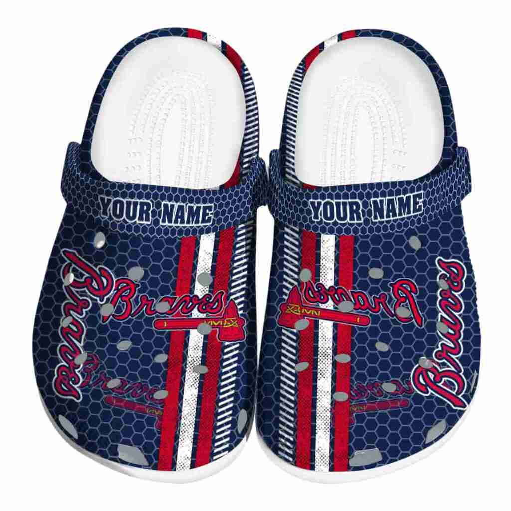 Personalized Atlanta Braves Contrasting Stripes ClogTVC1801150