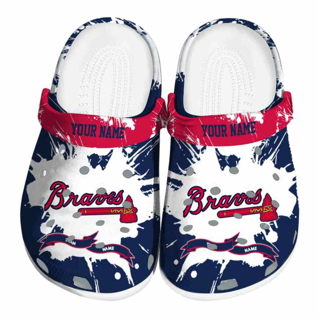 Personalized Atlanta Braves Splatter Pattern ClogTVC1801151