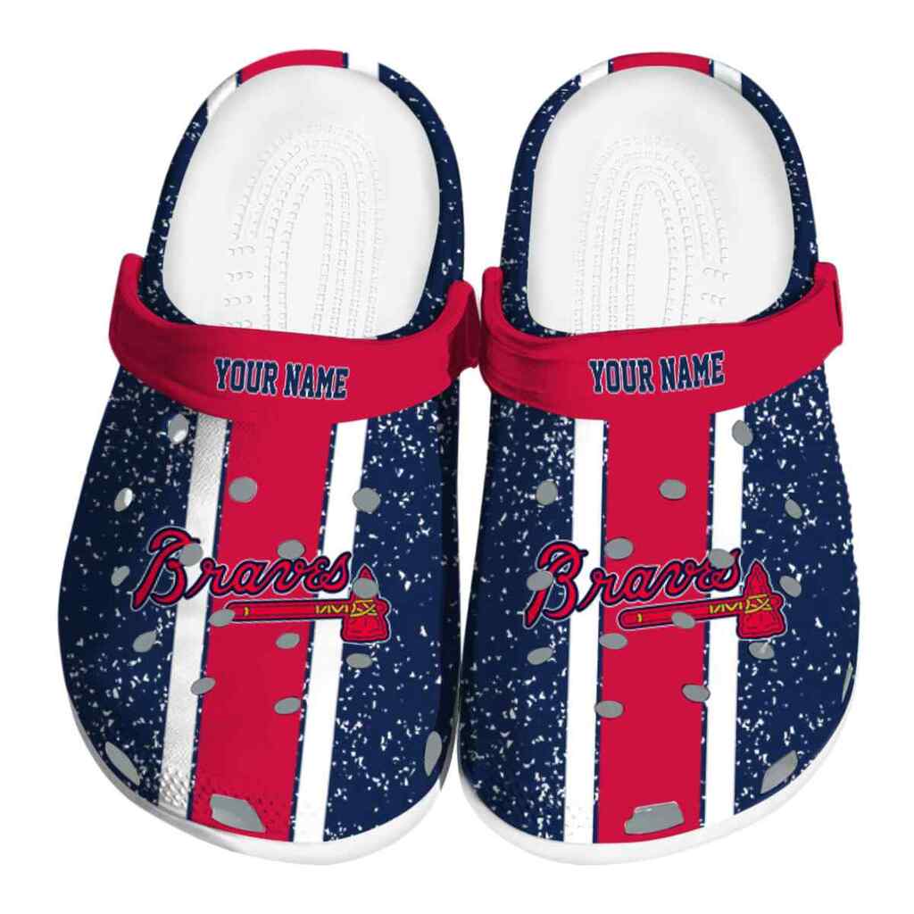 Personalized Atlanta Braves Vertical Stripes ClogTVC1801151