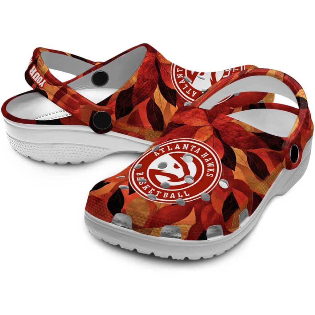 Personalized Atlanta Hawks Autumn Leaves ClogTVC1801709 - Image 3