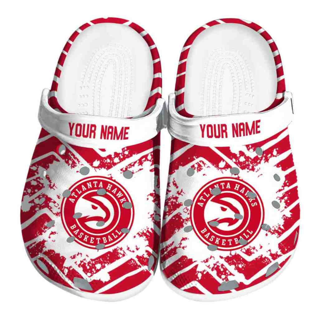 Personalized Atlanta Hawks Zigzag Paint Burst ClogTVC1801681