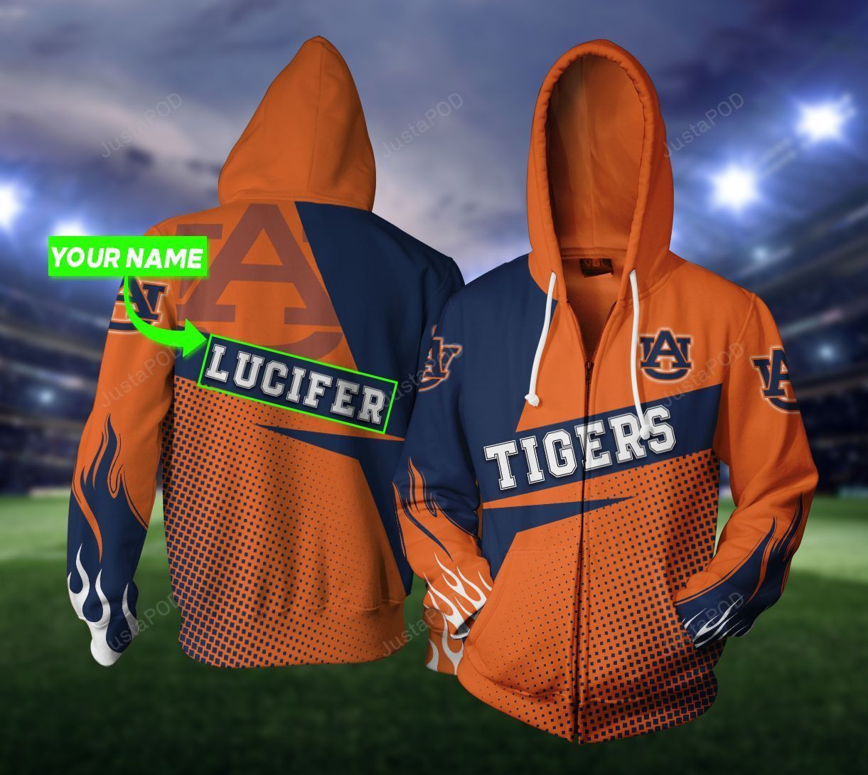 Personalized Auburn Tigers 3D All Over Print Hoodie, Zip Hoodie