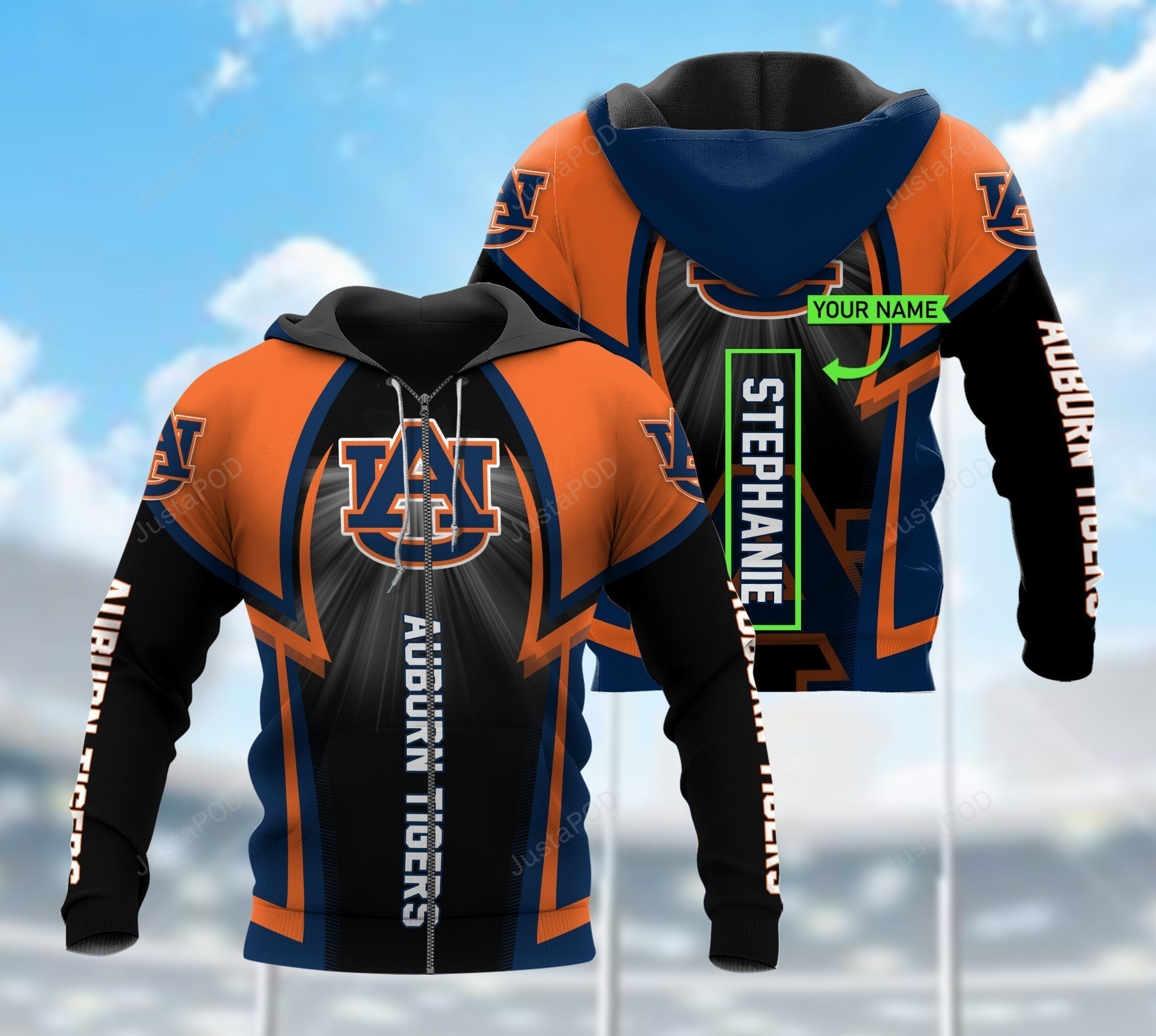 Personalized Auburn Tigers 3D All Over Print Hoodie, Zip Hoodie