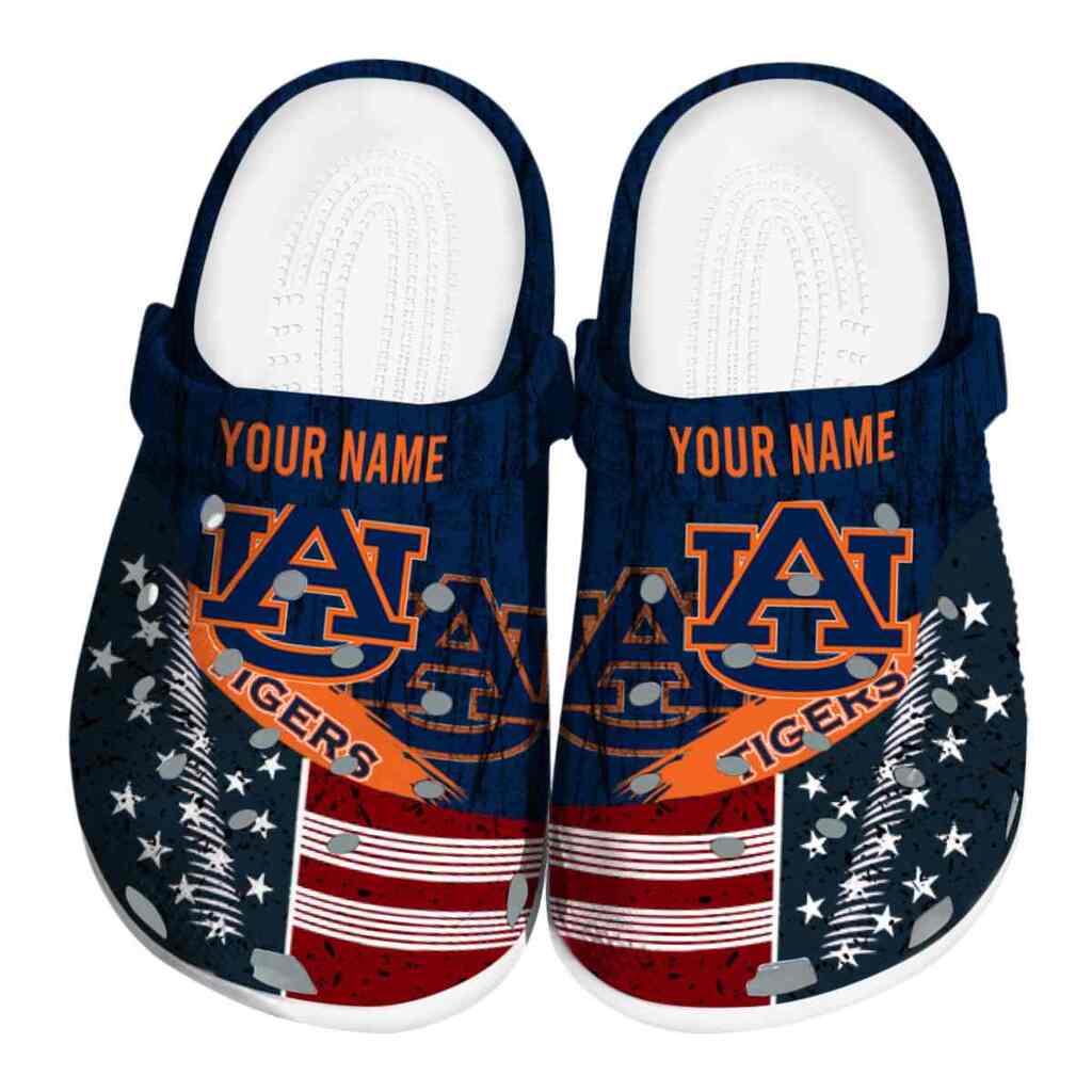 Personalized Auburn Tigers Star-Spangled Side Pattern ClogTVC1801982