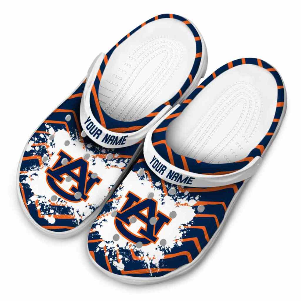 Personalized Auburn Tigers Zigzag Paint Burst ClogTVC1801982 - Image 4