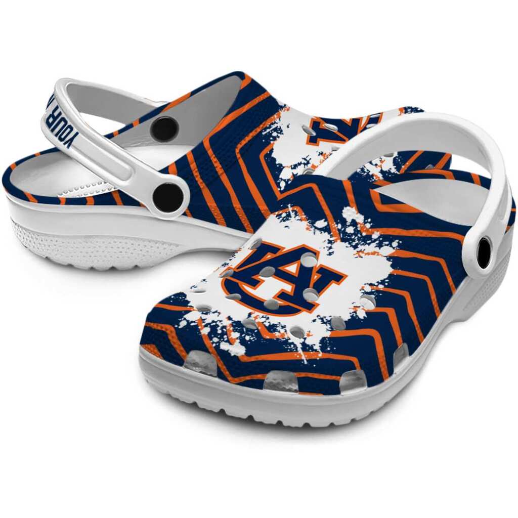 Personalized Auburn Tigers Zigzag Paint Burst ClogTVC1801982 - Image 3