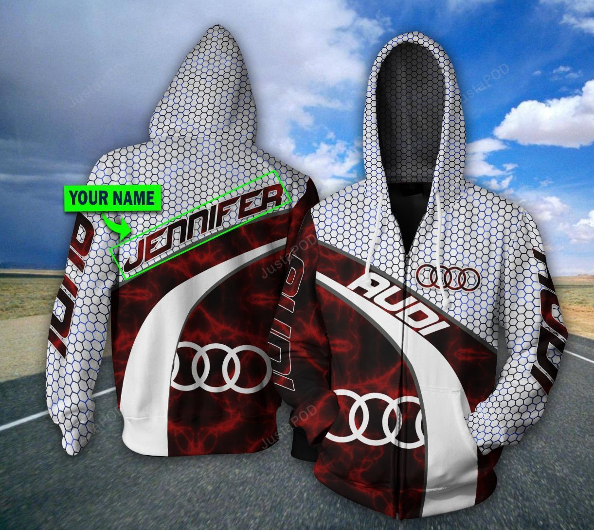Personalized Audi 3D All Over Print Hoodie, Zip Hoodie