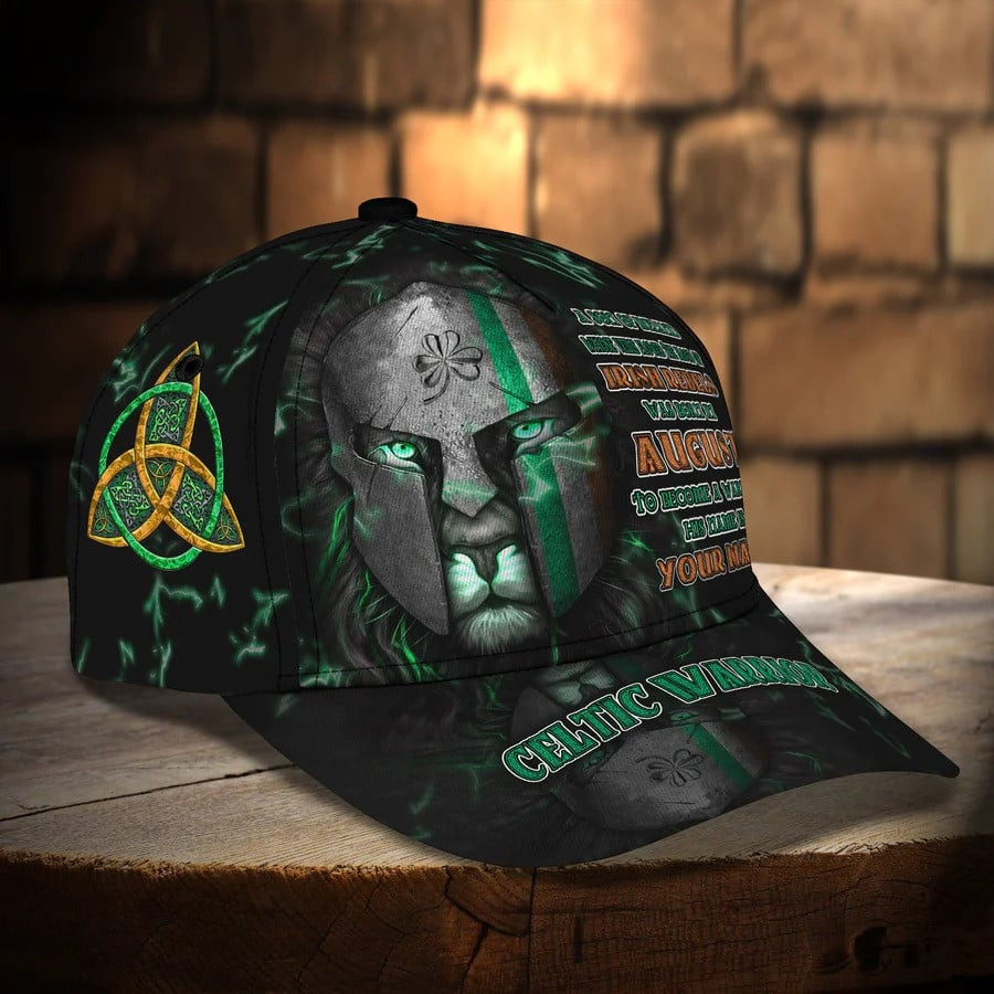 Personalized August Celtic Warrior Classic Cap for Men, Celtic Pride Hats for Husband Trucker Hats Custom Hats Gifts For Men & Women