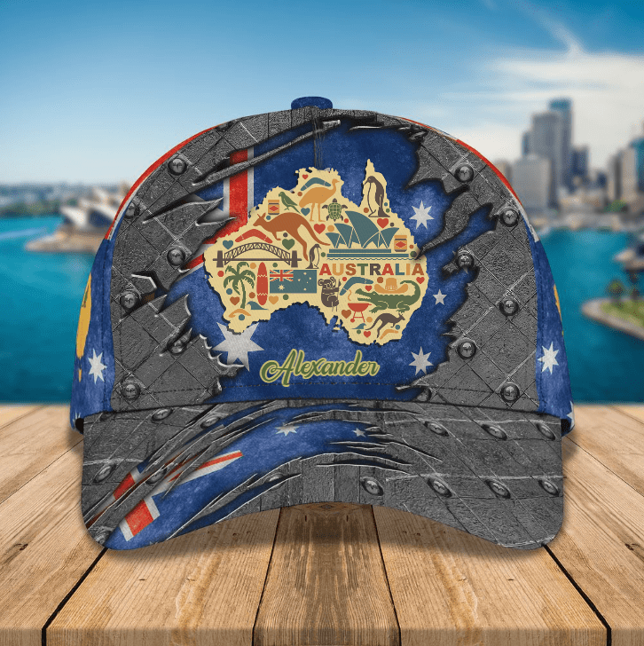 Personalized Australia 3D Classic Cap, Custom Name Hat, Gift for Australian Lovers, Friends Trucker Hats Custom Hats Gifts For Men & Women