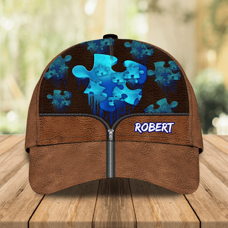 Personalized Autism Awareness 3D Classic Cap for Boy, Girl, Autistic Cap Hat, Custom Name Cap for Autistic People, Son, Daughter Trucker Hats Custom Hats Gifts For Men & Women