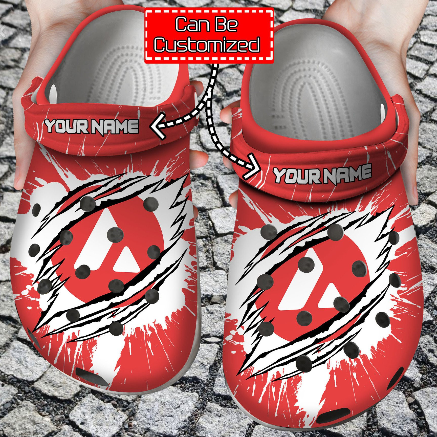 Personalized AVAX Coin Ripped Through clog Shoes Crypto