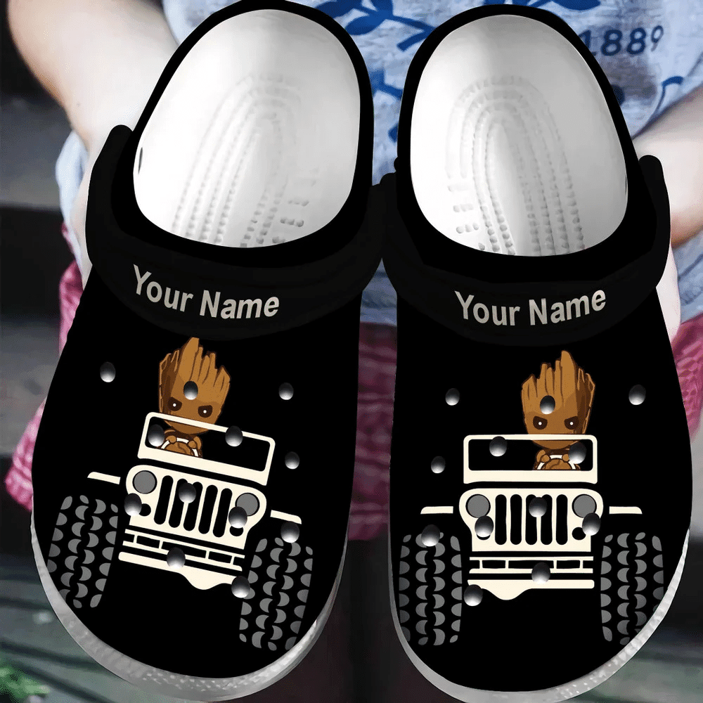 Personalized Baby Groot Drive Jeep Classic Clogs Shoes