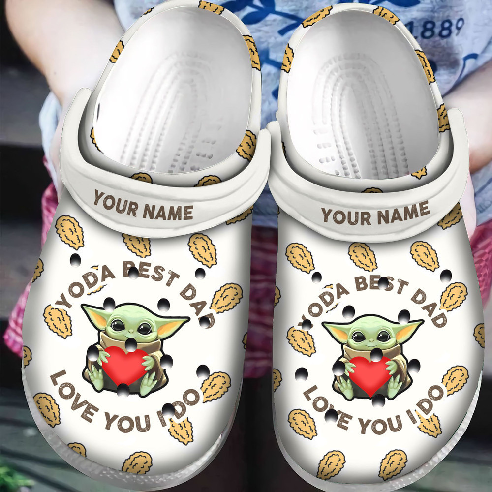 Personalized Baby Yoda Best Dad Christmas Classic Clogs Shoes