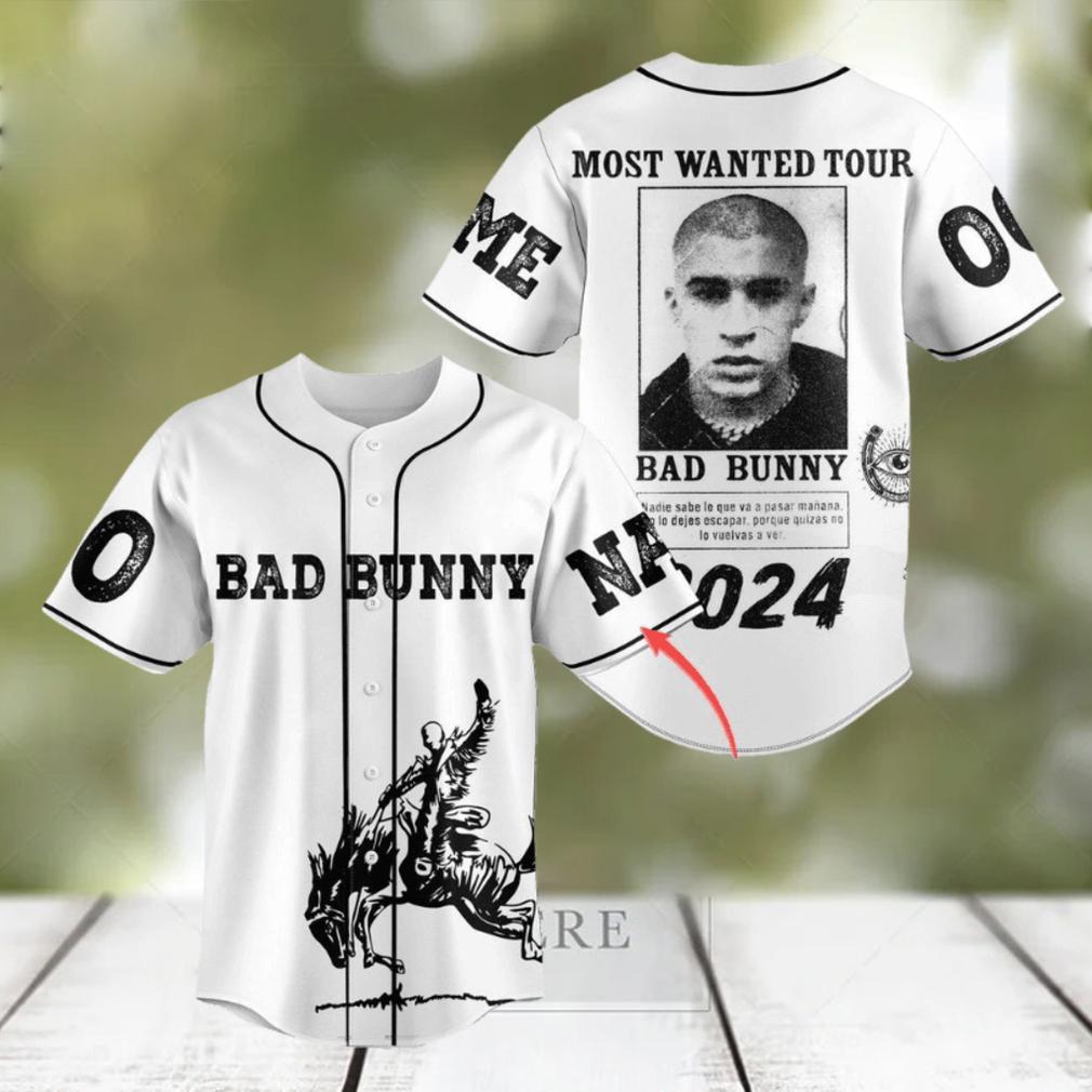 Personalized Bad Bunny 2024 Portrait White Design Baseball Jersey