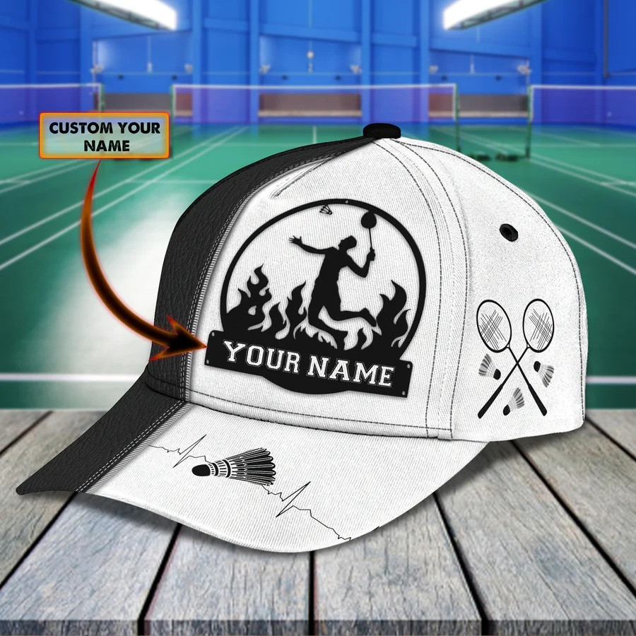 Personalized Badminton Classic Cap for Men, Friends, Custom Name Badminton Players Hat for Lovers Trucker Hats Custom Hats Gifts For Men & Women