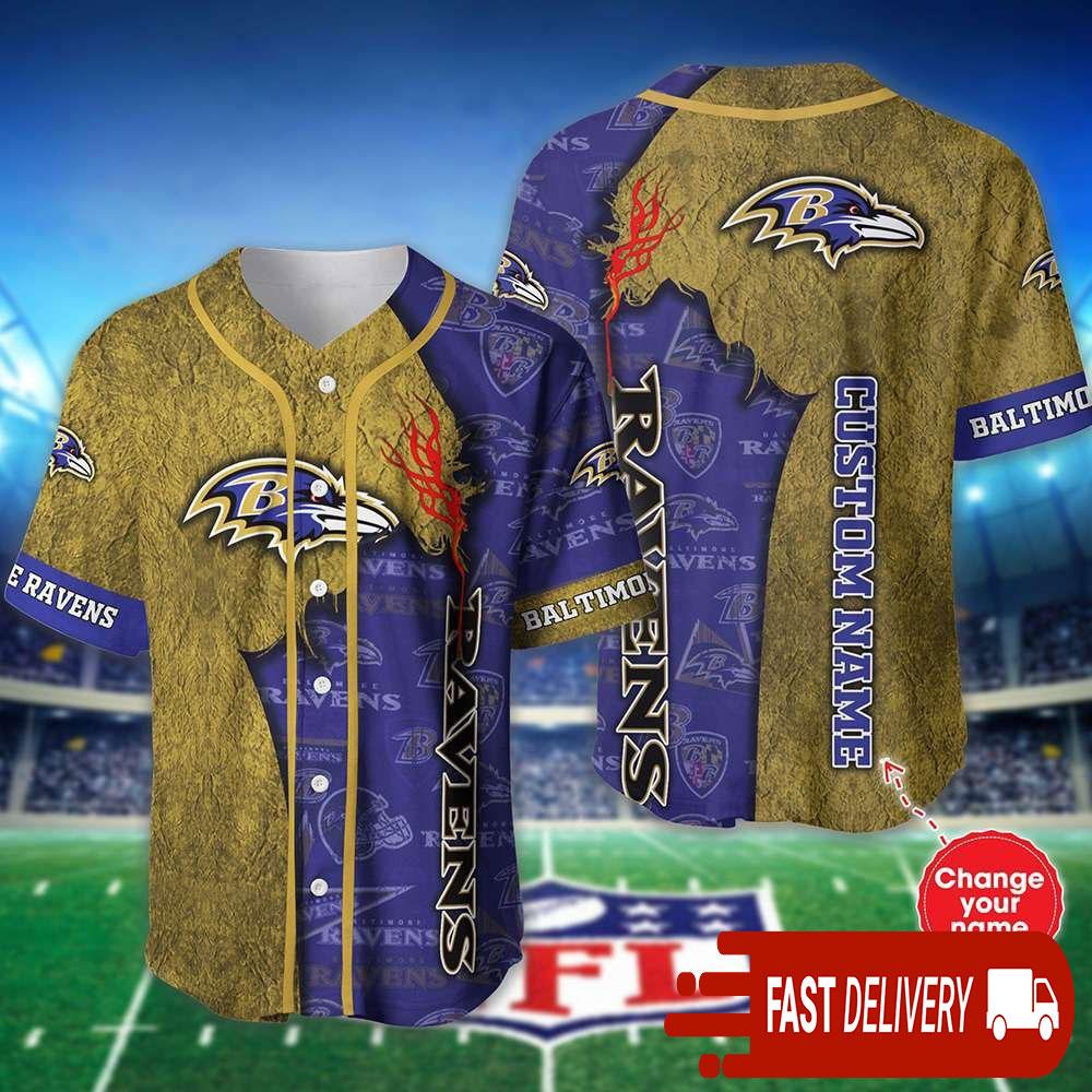 Personalized Baltimore Ravens Baseball Jersey Shirt NLF Gifts For Fans
