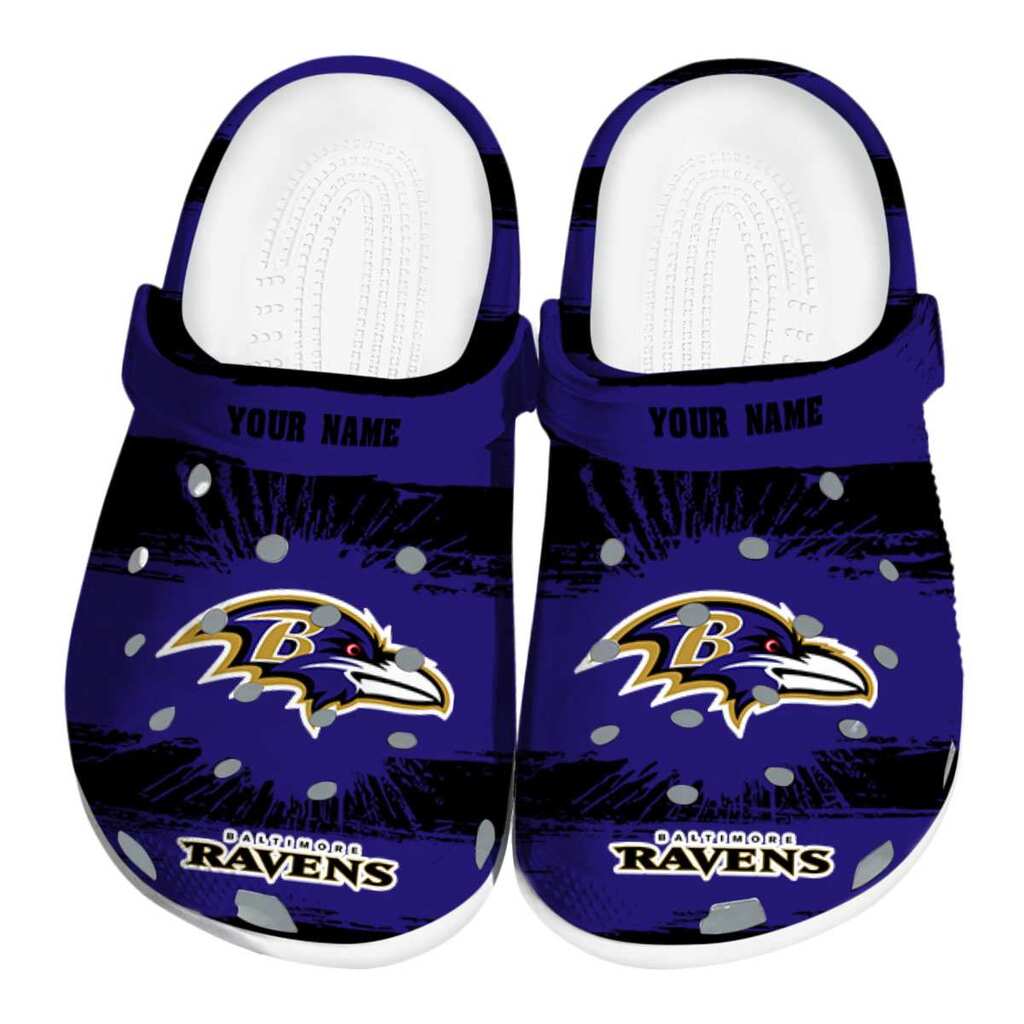 Personalized Baltimore Ravens Paint Splatter Graphics ClogTVC1801983
