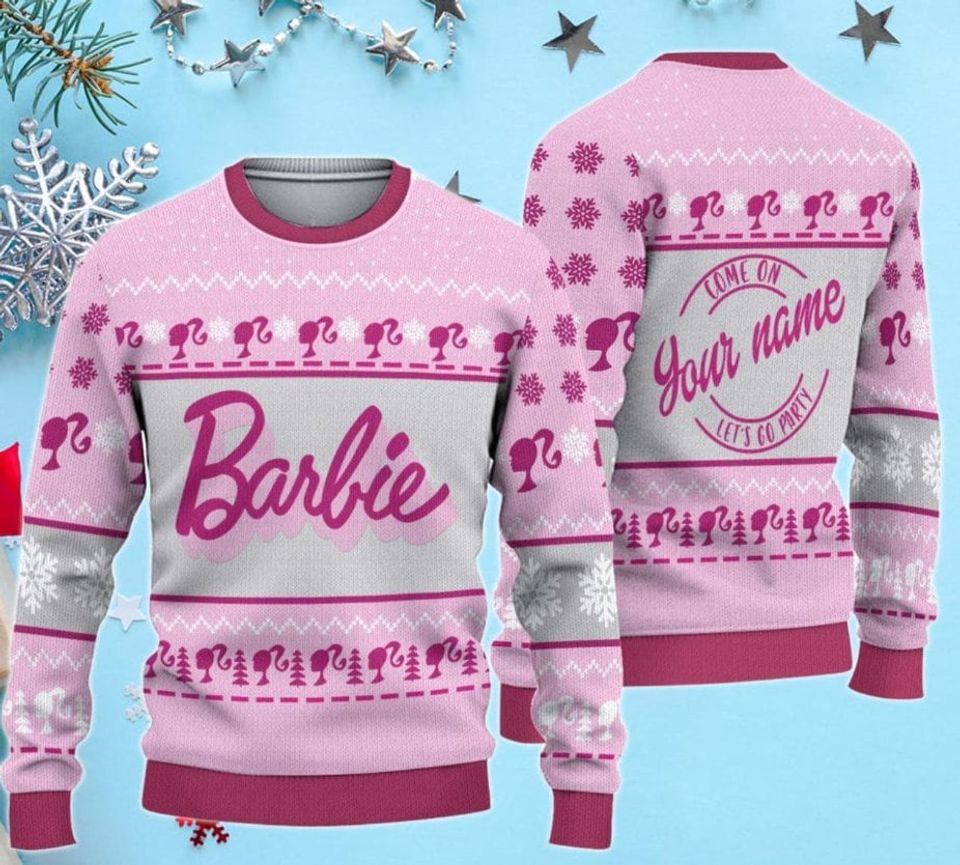 Personalized Barbie Ugly Christmas Sweater