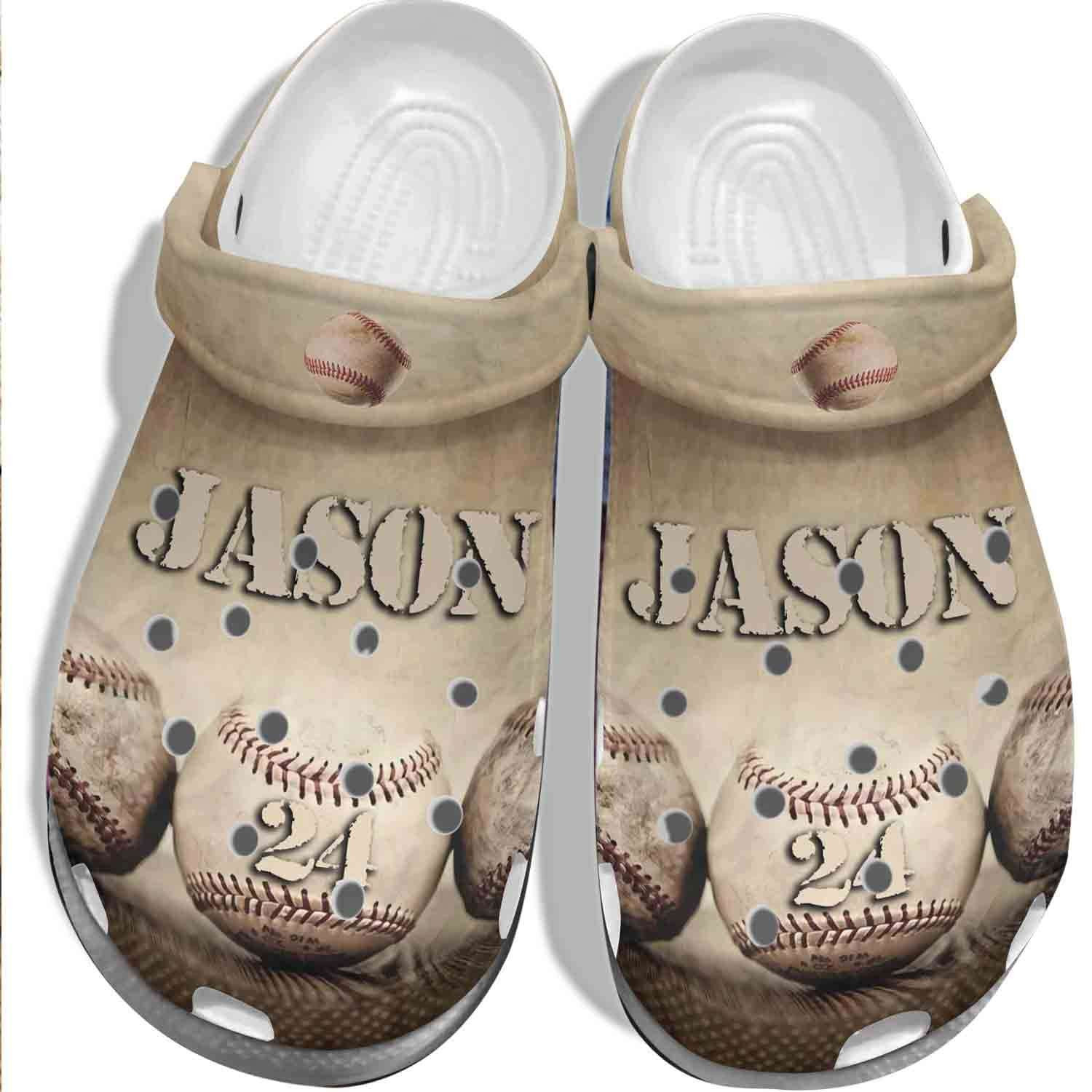 Personalized Baseball Ball Crocband Clogs