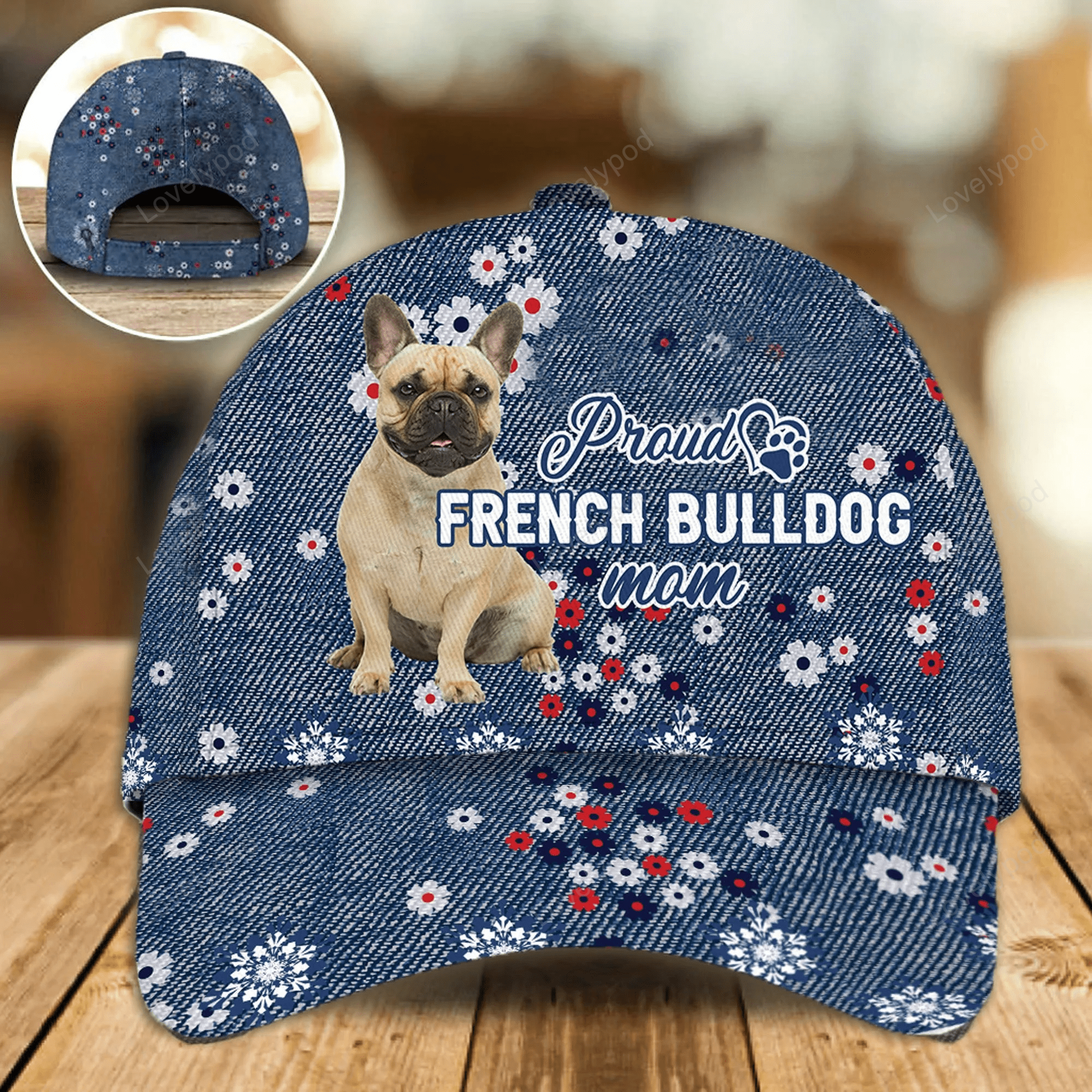 Personalized Baseball Cap With Pet Photo, French Bulldog Proud Mom Cap Hat For Pet Lover Trucker Hats Custom Hats Gifts For Men & Women