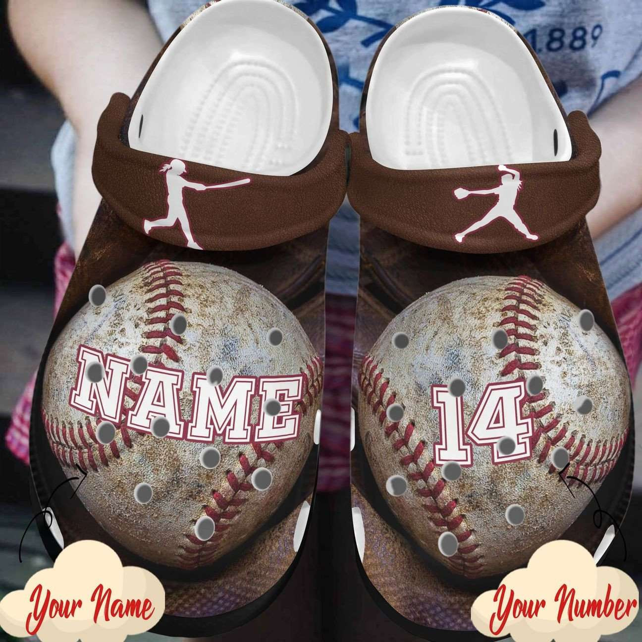 Personalized Baseball Crocband Clogs