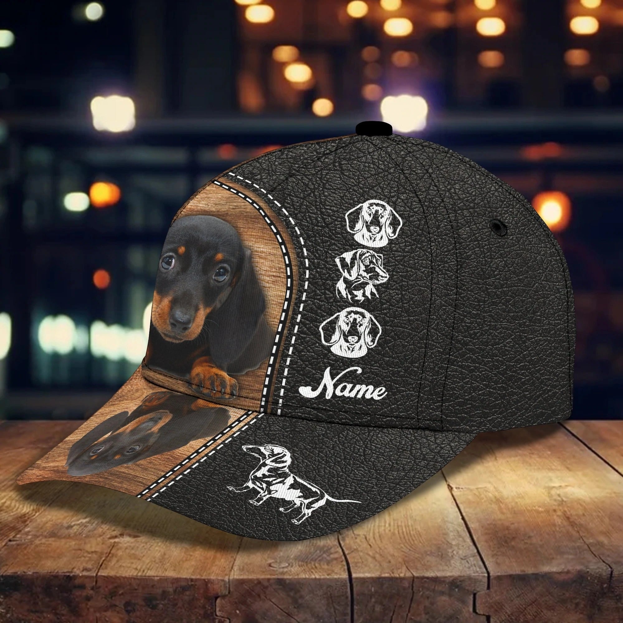 Personalized Baseball Dachshund Cap Hat For Dog Lover, 3D Full Print Dachshund Dog Cap Hat Trucker Hats Custom Hats Gifts For Men & Women