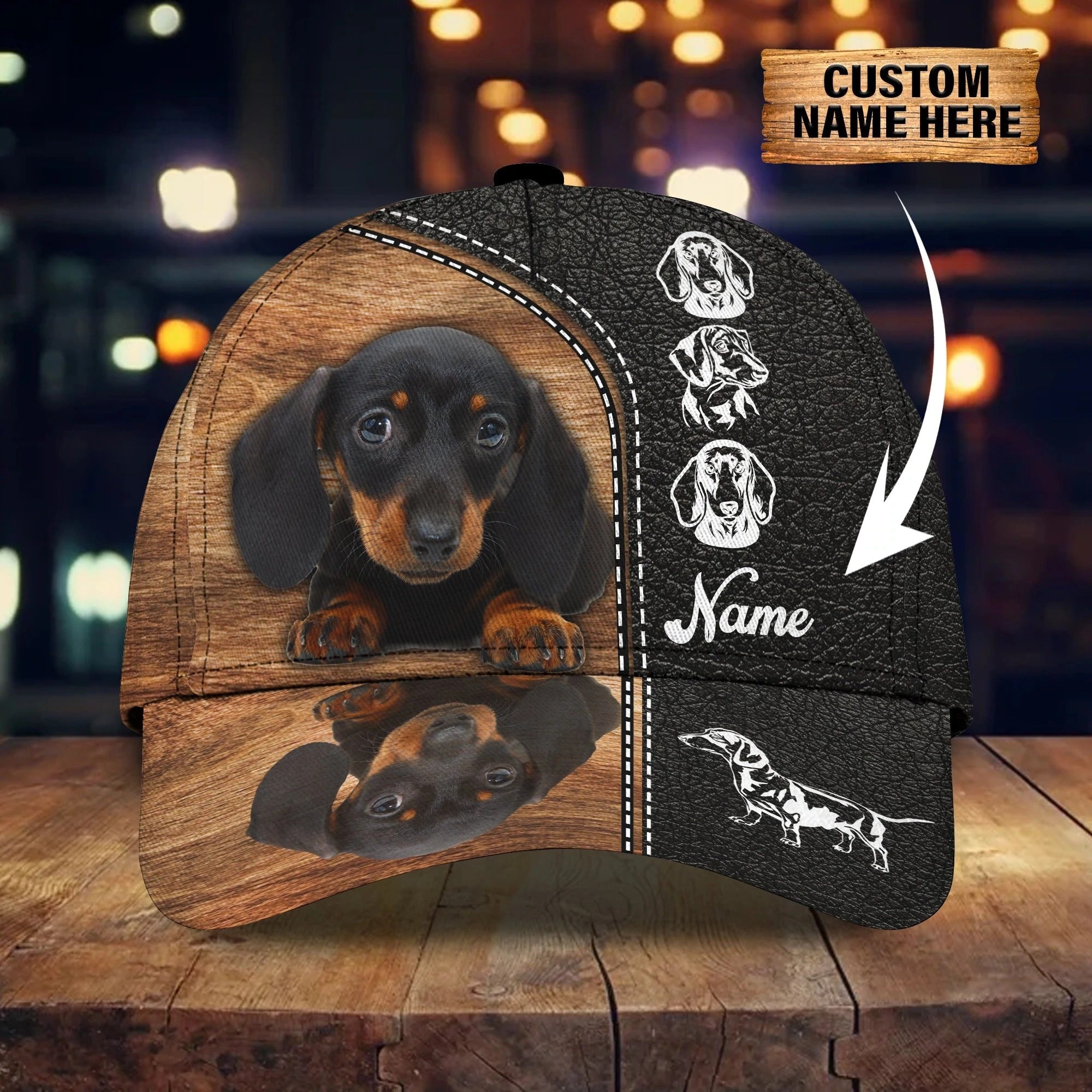 Personalized Baseball Dachshund Cap Hat For Dog Lover, 3D Full Print Dachshund Dog Cap Hat Trucker Hats Custom Hats Gifts For Men & Women