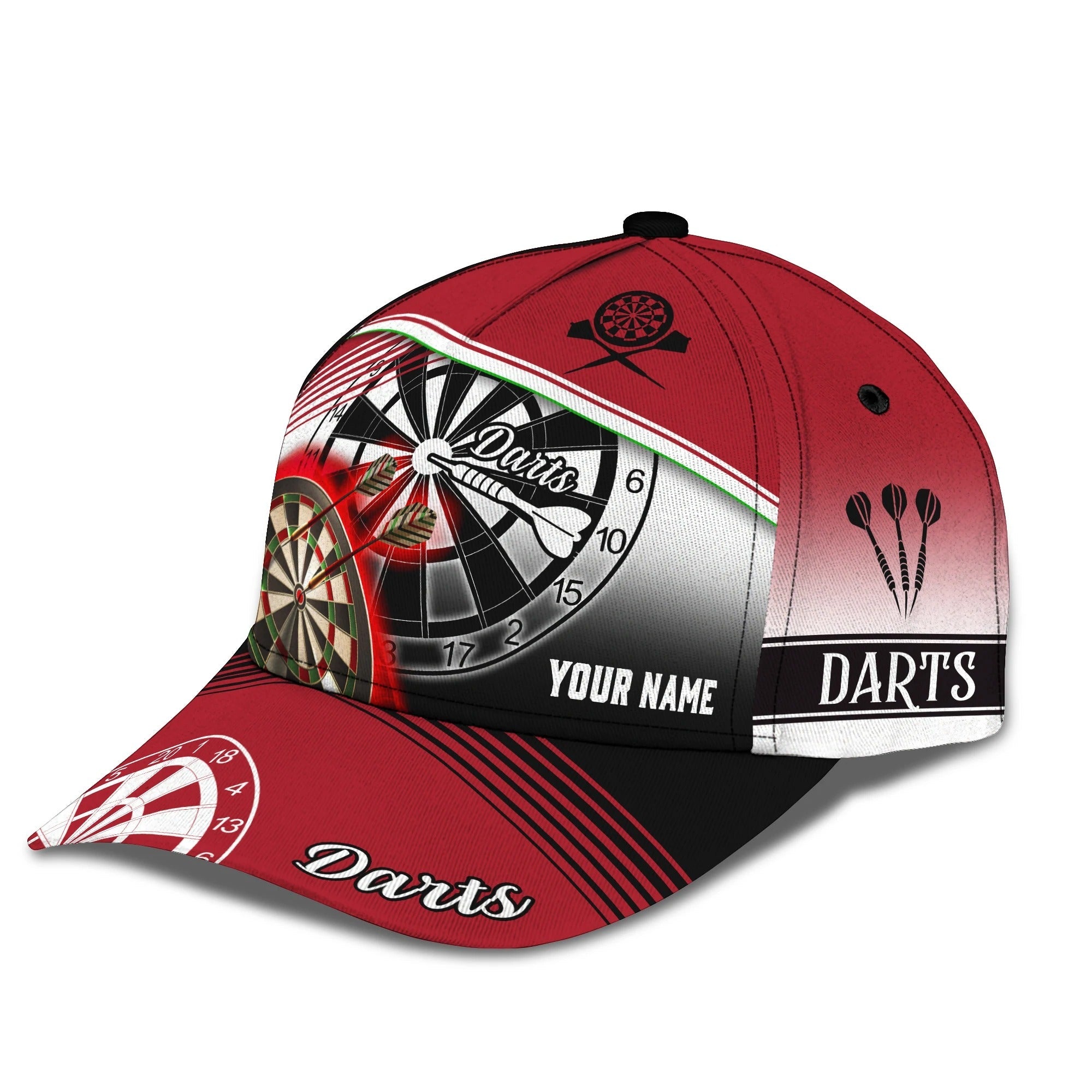 Personalized Baseball Full Print Dart Cap Hat For Men And Woman, Darts Cap For My Boy Friends, Gift To Darter Trucker Hats Custom Hats Gifts For Men & Women